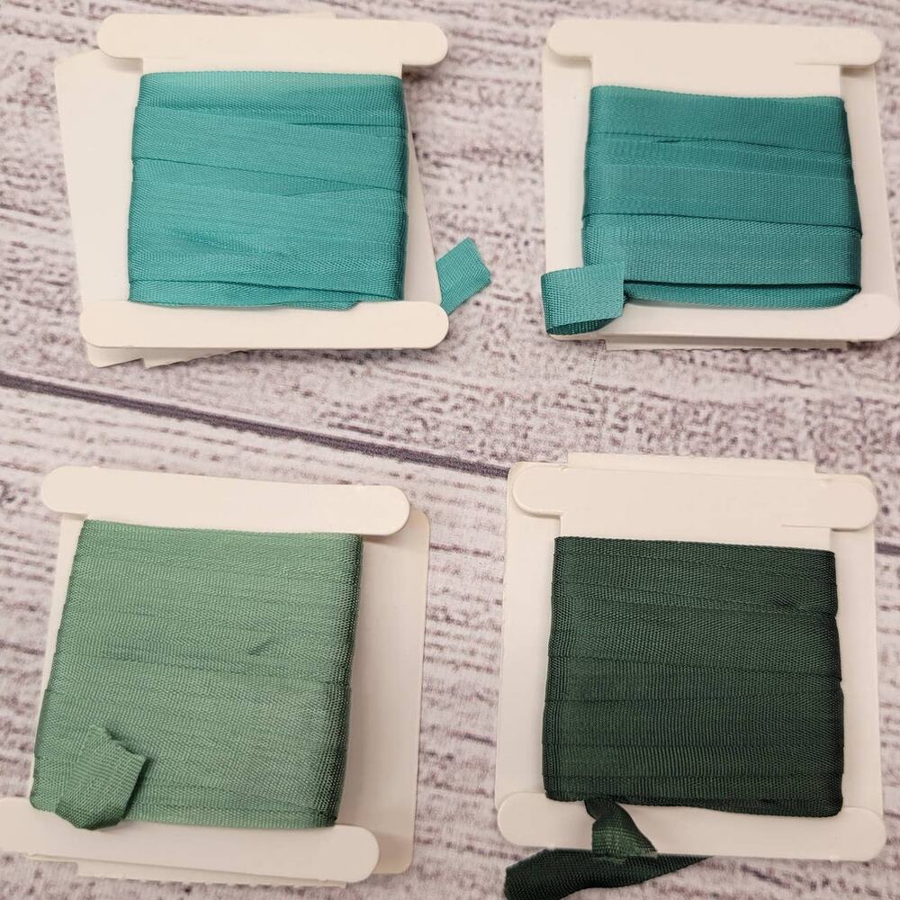 Mokuba Embroidery Sylk Ribbon - 7mm - 8 Packs Shades of Green - 3 yds each - Picture 4 of 10